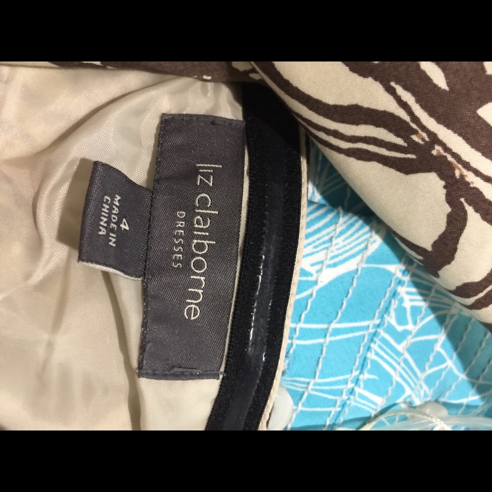 Brown and Cream Liz Claiborne Halter Dress